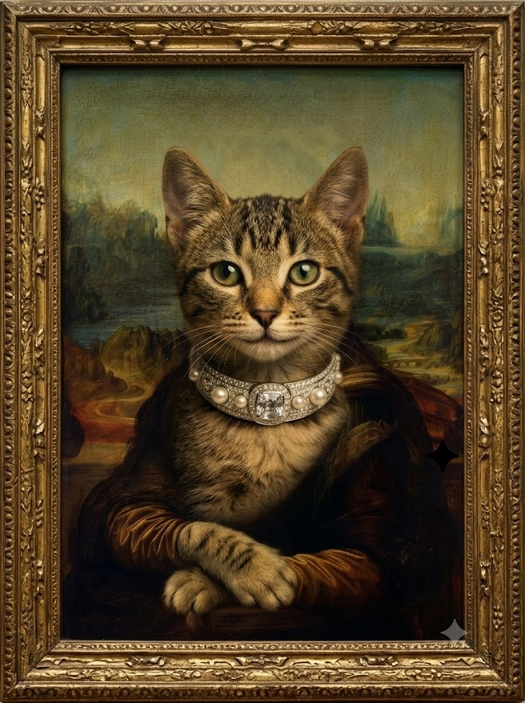 Cat as the Mona Lisa